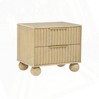 Table de chevet 2 tiroirs en bois