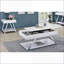 Table de bout contemporaine blanche avec structure chromée et finition ultrabrillante - peu encombrante et facile à nettoyer