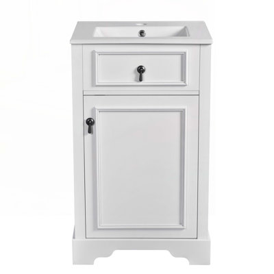 Meuble-lavabo de rangement avec lavabo en céramique