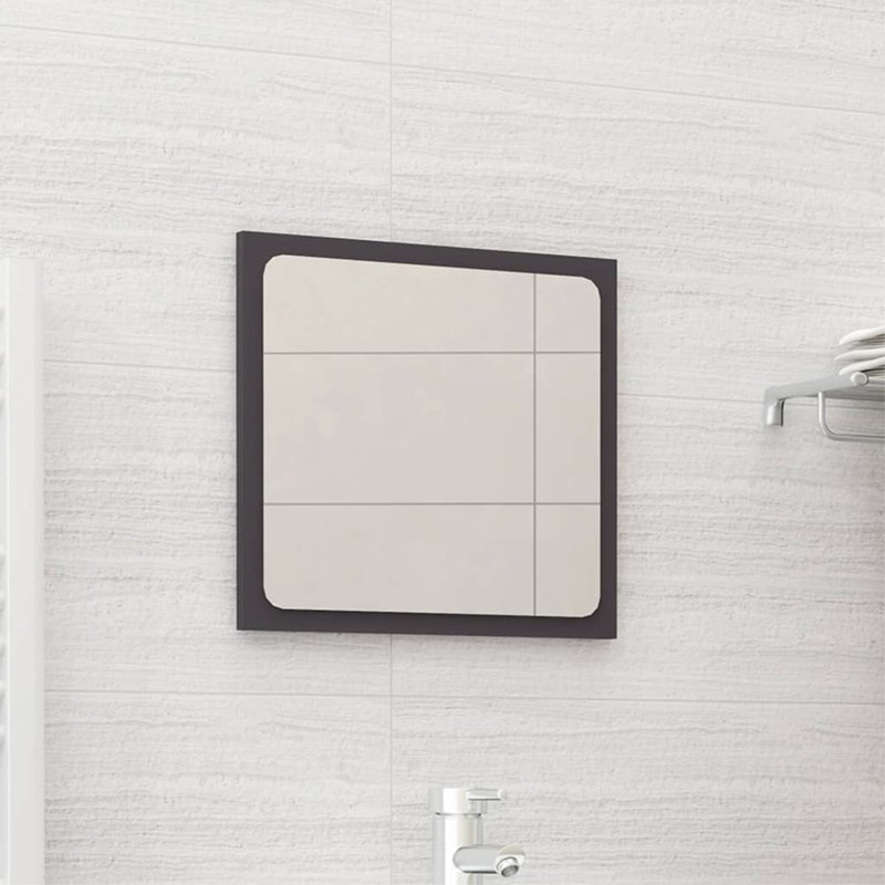 Miroir de salle de bain avec miroir de salle de bain, Gris, 14,5 po x 15,7 po