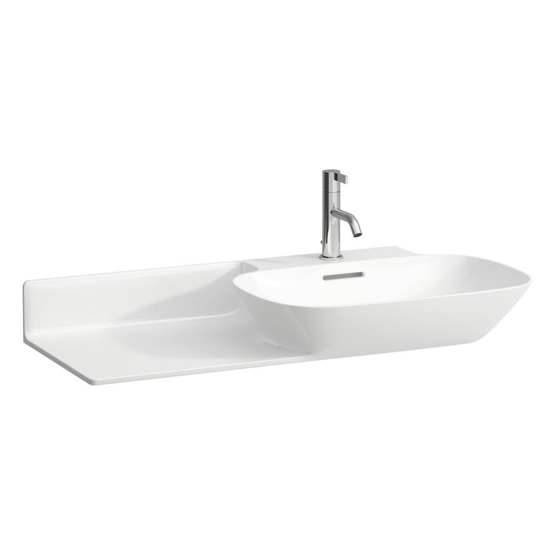 Ino 35.43'' L Bathroom Sink, Single Hole, Left Shelf