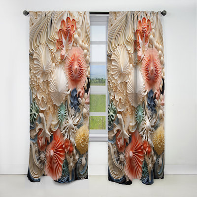 Percheron - Sea Creatures Curtain - Blackout Abstract Curtain - 1 Panels