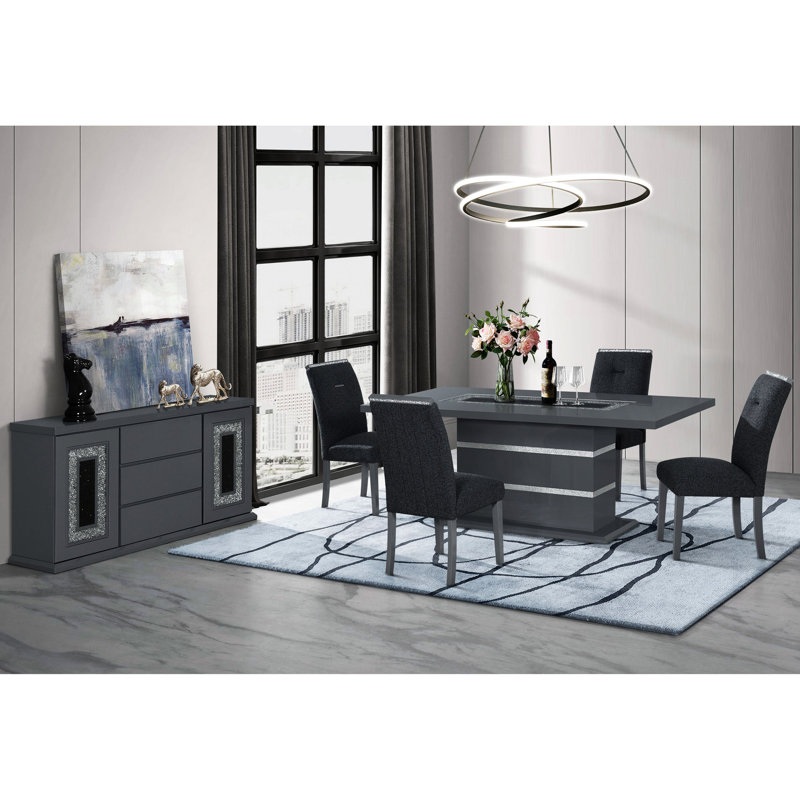 Chaise de salle à manger en tissu velours foncé gris foncé, dossier uni, dossier à lattes gris foncé Wipe Clean contemporain
