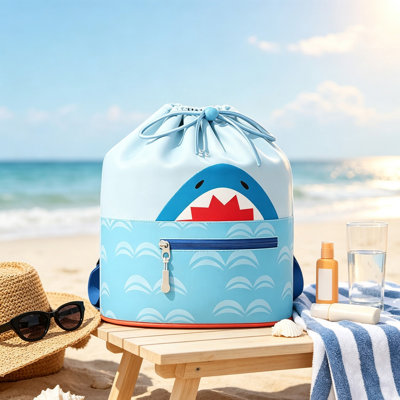 Sac de rangement en plastique étanche à cordon de serrage pour la natation, avec compartiments séparés pour le sec et l'eau. Parfait pour la plage, le gym et la piscine.