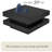 White Square High Gloss Coffee Table With 360° Rotating Top With 16-Color LED Light Tea Table-786605658
