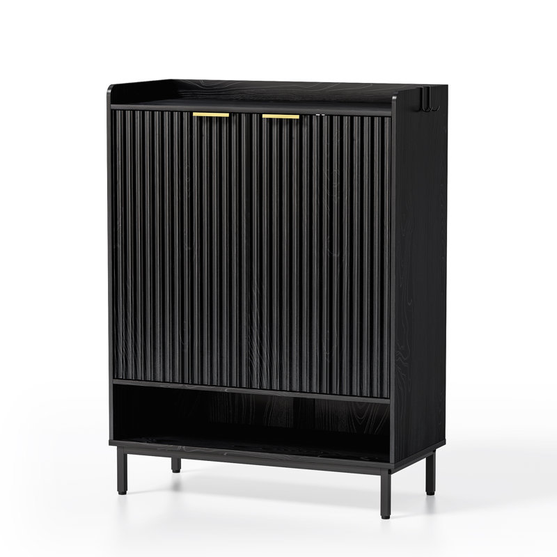 Grande armoire à chaussures avec portes, Noir, noir, noir, noir