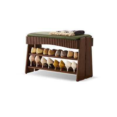 Banc rembourré en cuir de microfibre vert