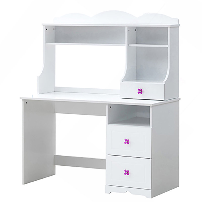 Bureau d'écriture blanc à 2 tiroirs