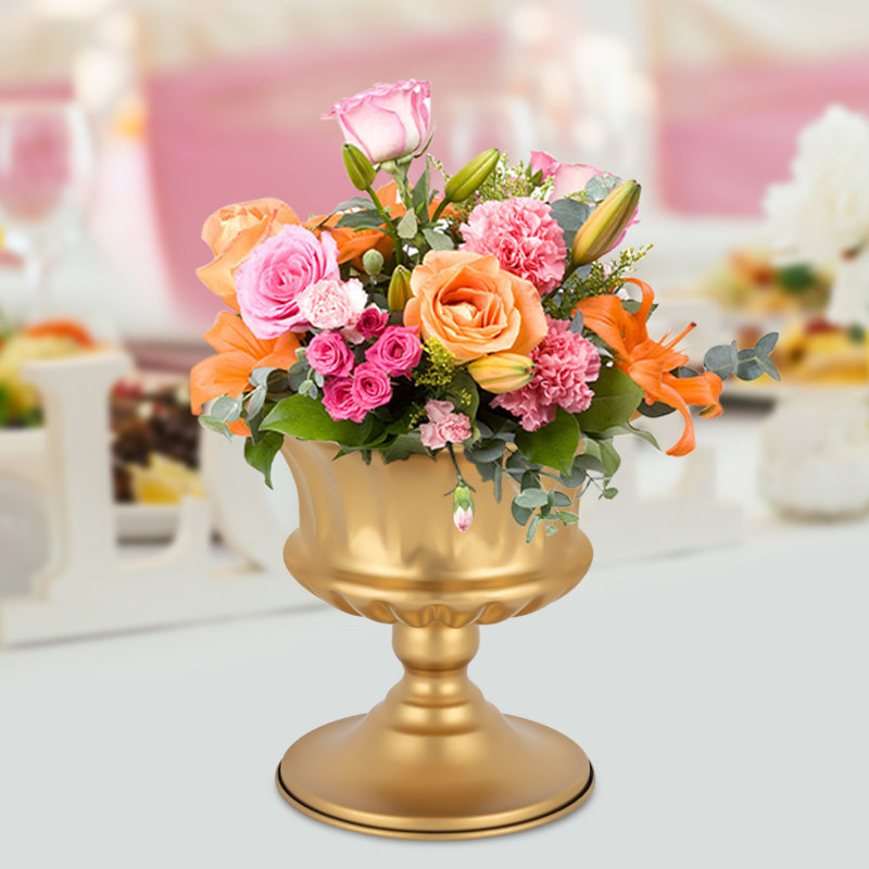 Vases dorés; Vases dorés pour centres de table; Vase de mariage