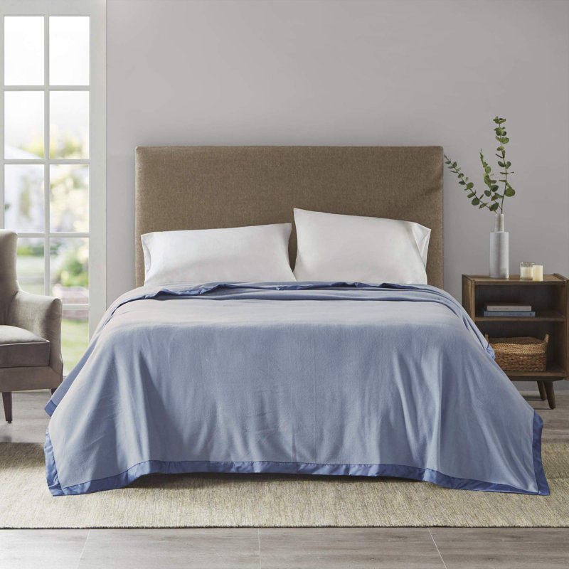 Couverture micro polaire, Double, Bleu