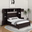 Lit double en bois avec armoire et tablette