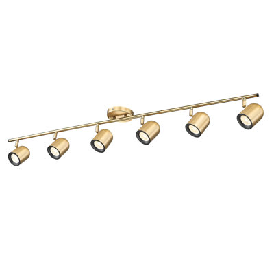 6 -Light 46.3-inch Adjustable LED Track Light, 4000K, Rotatable Head, Track Lighting Kit, GU10 Bulb Included