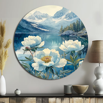 Shidler - Peonies Round Metal Wall Art