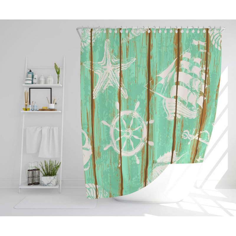 Hugh Polyester Shower Curtain, 168cm H x 168cm W