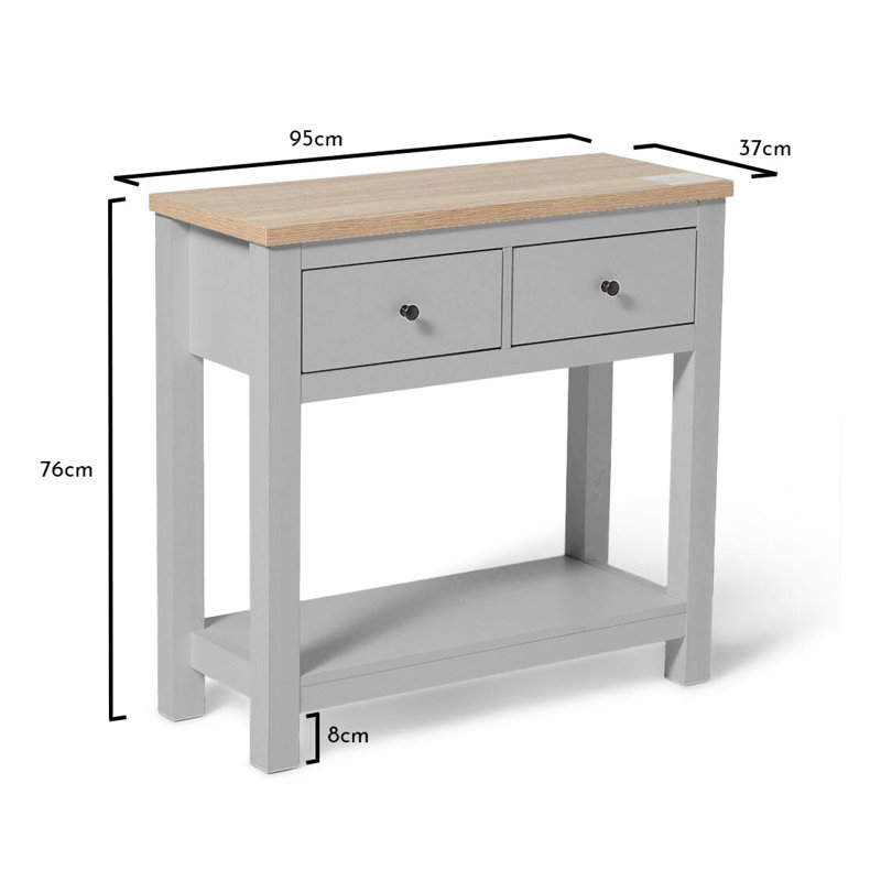 Maryhannah 95Cm Solid Wood Console Table, Grey