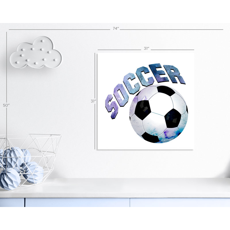 Fille de football 1, H 31 po x l 31 po x P 1 po, Papier