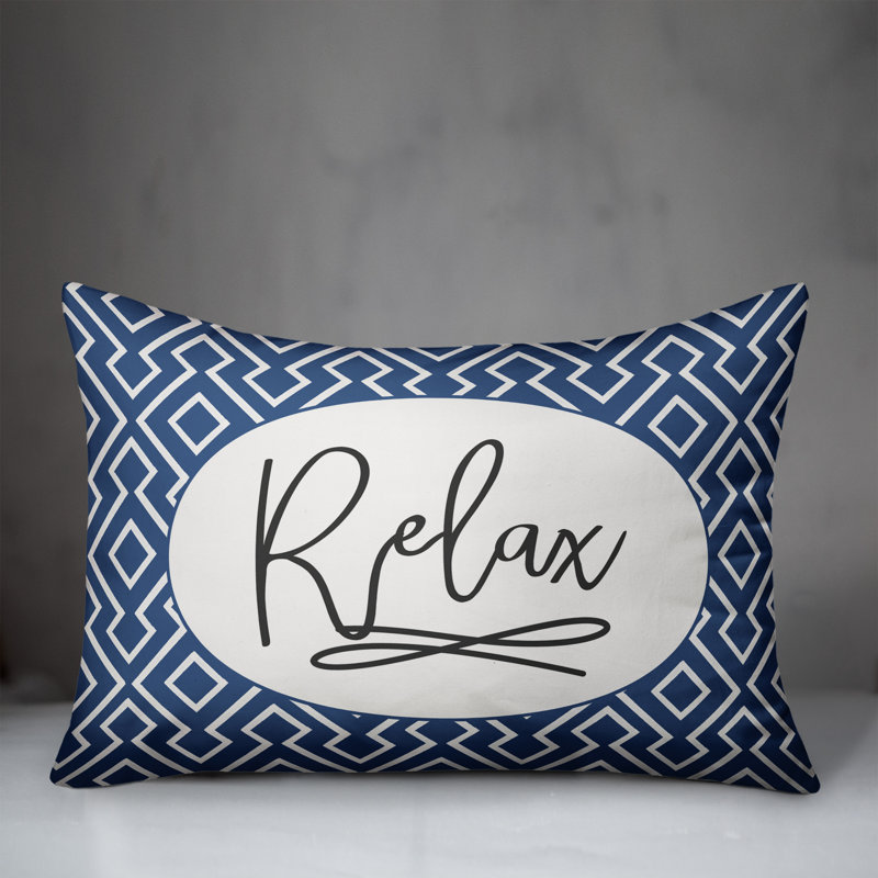 Housse de coussin rectangulaire et insert Relax, Bleu