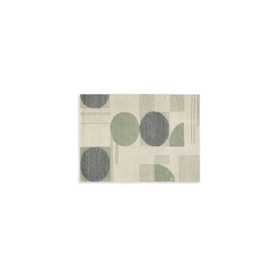 Laen Large Area Rug, Hand Tufted Geometric Shapes, Gray Wool