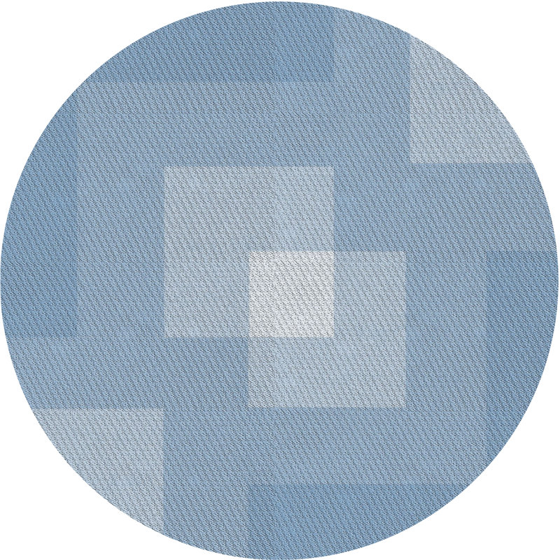 Tapis géométrique bleu marine, Rond 6 pi
