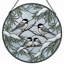 Panneau de vitrail Winter Chickadees - 7,8H-482339215