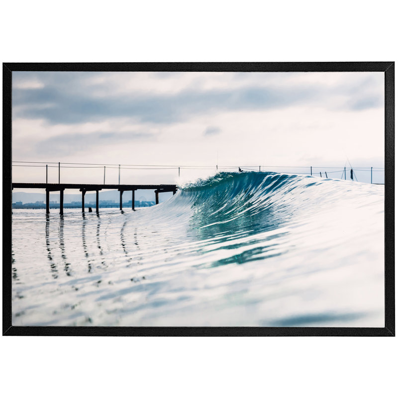 Demartino Ocean Ideal Wave In Ocean. Breaking Blue Waves - Single Picture Frame Print, Black Framed, 41cm H x 61cm W x 4cm D