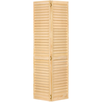 Louvred Wood Unfinished Plantation Bi-Fold Door