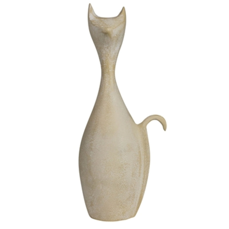 Grand chat - Lrg, beige blanchi, H 10 po x l 3,5 po x P 4 po, Beige