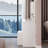 41" Large Size Left Bedside Cabinet Vanity Table+Cushioned Stool, Extra Large Touch Control LED Mirror, 3-Color Switch, Multi Layer High Capacity Storage Fashionable Dresser-1994965794