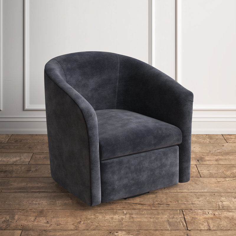 Karcher Upholstered Swivel Armchair, Charcoal Polyester