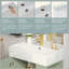 Meuble-lavabo vert 21,6 po, armoire combinée, meuble de rangement pour salle de bain, lavabo simple en céramique, rangement sur le côté droit