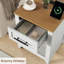 Table de chevet Farmhouse avec 1 tiroir et compartiment ouvert, table d'appoint avec station de charge, table de bout avec tablette de rangement pour chambre à coucher, salon, bloc de couleur, 1 pièce-122597622