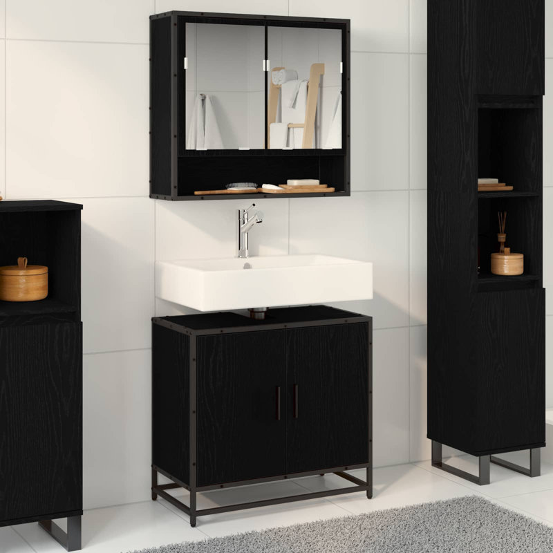 Bathroom Vanity with Basin, Black