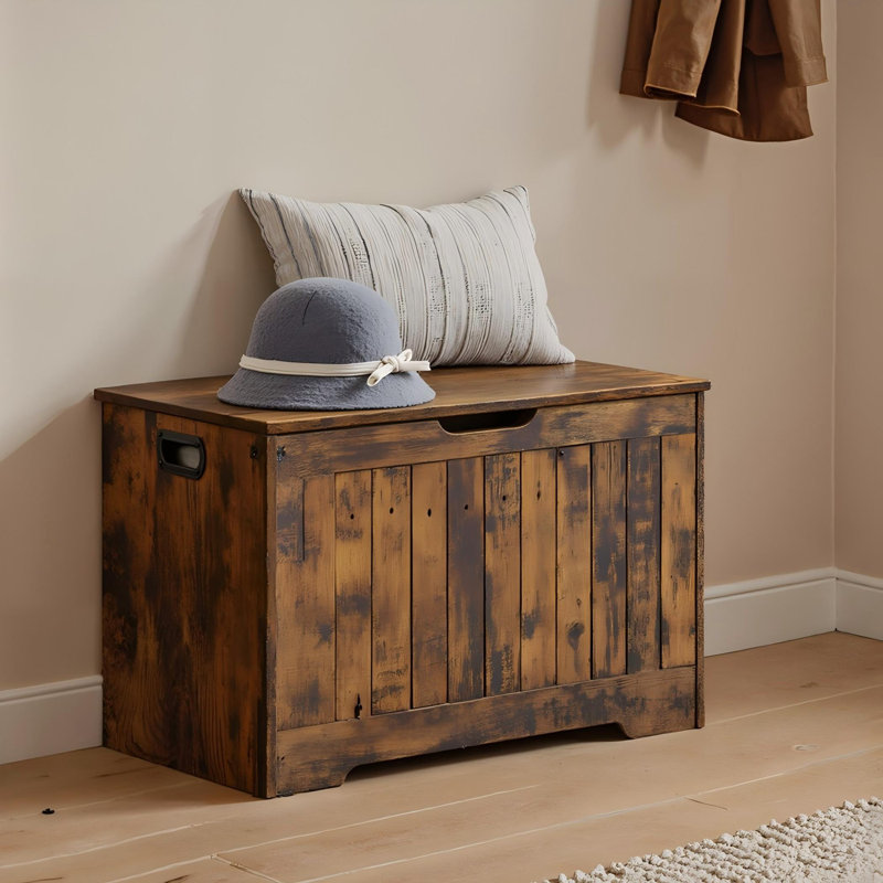 Banc de rangement à couvercle relevable l 30 po Enzzo avec capacité de 600 lb, Brun