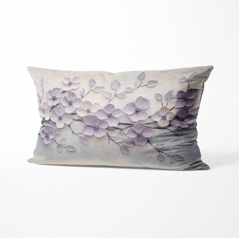 Coussin décoratif lilas Melody I - lilas mauve, H 12 po x l 20 po