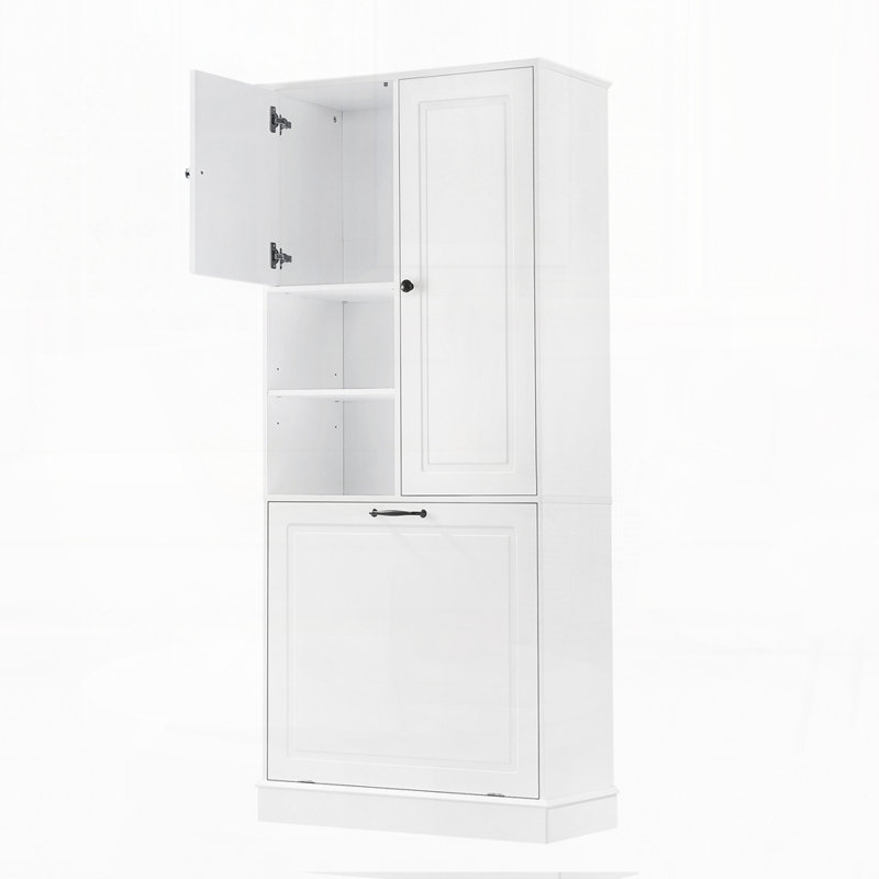 Grande armoire de rangement avec tablettes réglables, Blanc