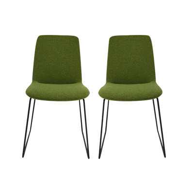 Ensemble de deux chaises d'appoint en velours vert et noir
