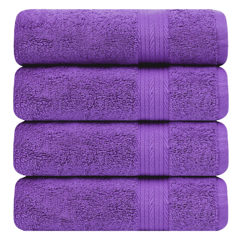 Ensemble de serviettes 100% coton super doux et absorbant Como, Mauve, Serviettes de bain - paquet de 4