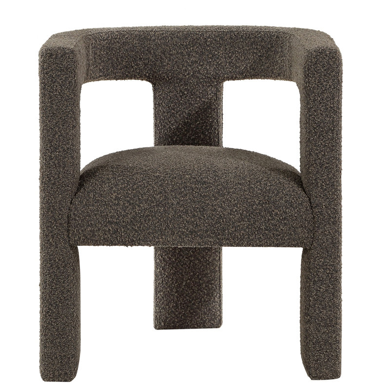 Fauteuil d'appoint rembourré Boucle, Chocolat