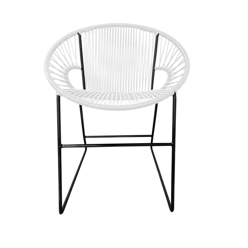 Chaise de patio Puerto, Blanc / Noir