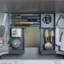 Meuble-lavabo flottant mural de 60 po avec double lavabo blanc intégré, tiroirs à fermeture en douceur, armoire grise, comptoir à motif de marbre, bords arrondis