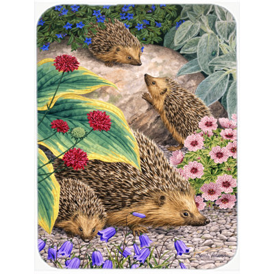 Caroline's Treasures Hedgehogs Glass Cutting Board