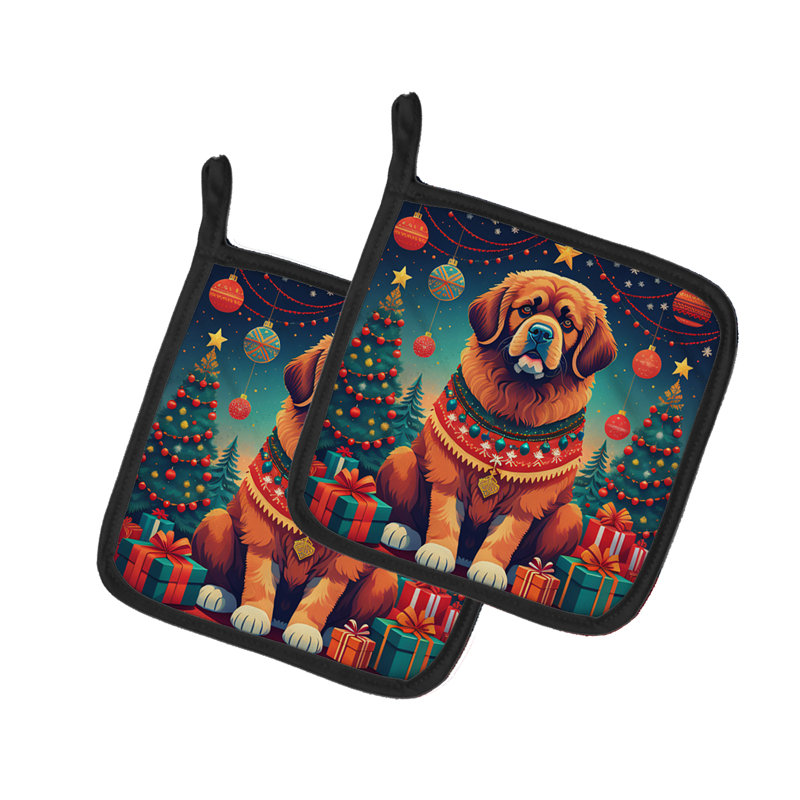 Paire de porte-casseroles de dogue du Tibet