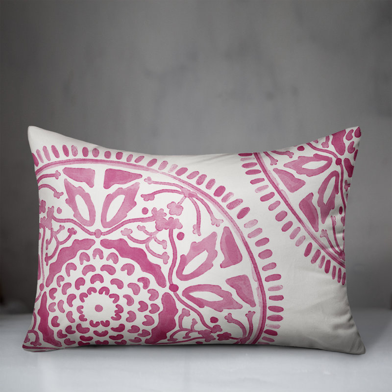Outdoor Reversible Throw Pillow, Pink, Floral 5
