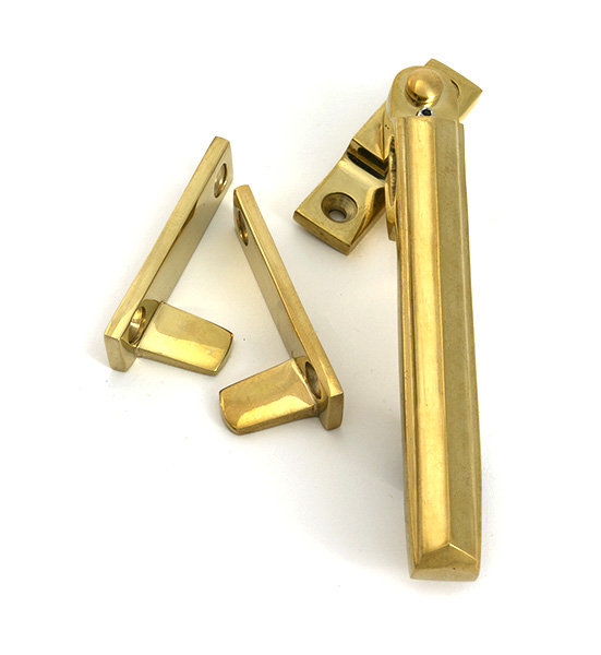 Art Deco Night-Vent Locking Fastener, Polished Brass