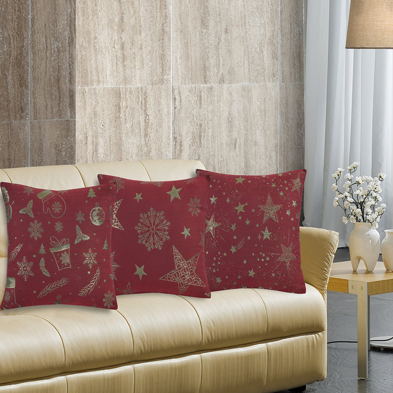 Coussin décoratif en polyester saisonnier Christmas Glamours, Pas de bourre