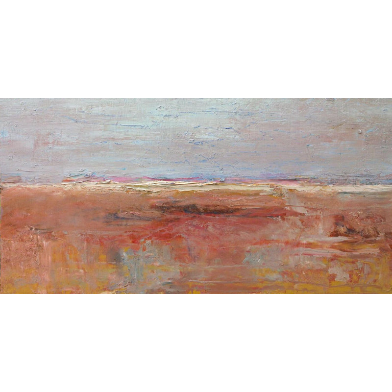 Hot Plains Print by John Beard, 20" H x 40" x 1.75" D, Brown Framed Canvas
