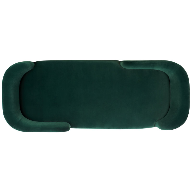 Midway Velvet Chaise Lounge, Dark Green