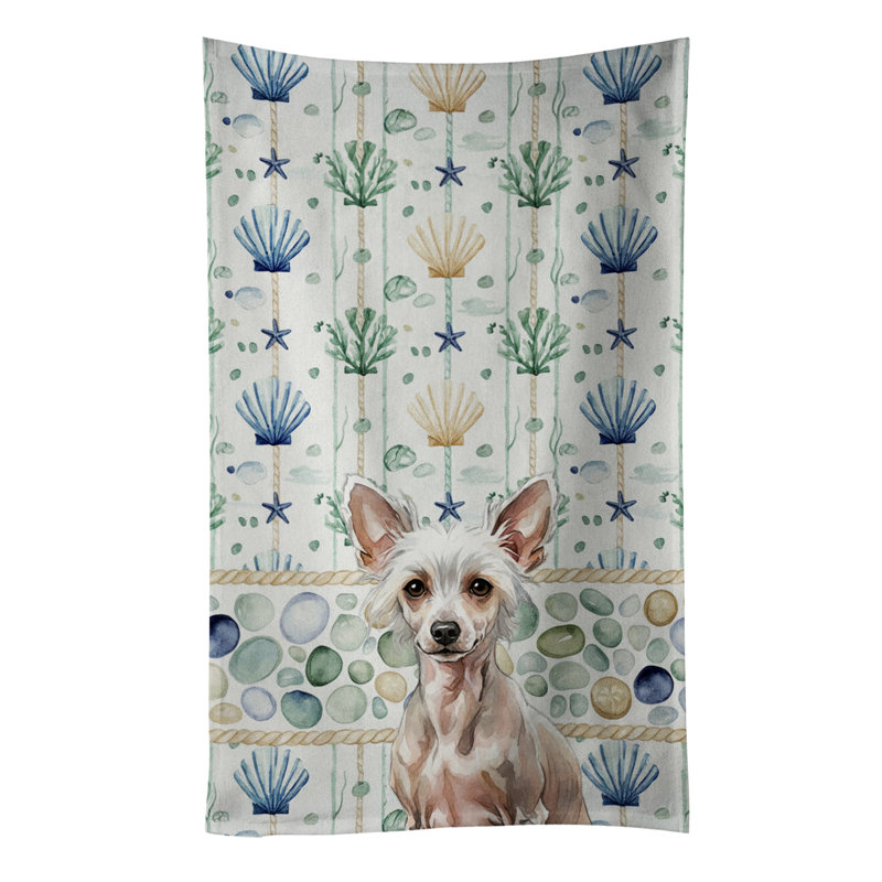 Serviette de cuisine en verre Sea, Chien chinois à poil sans poils