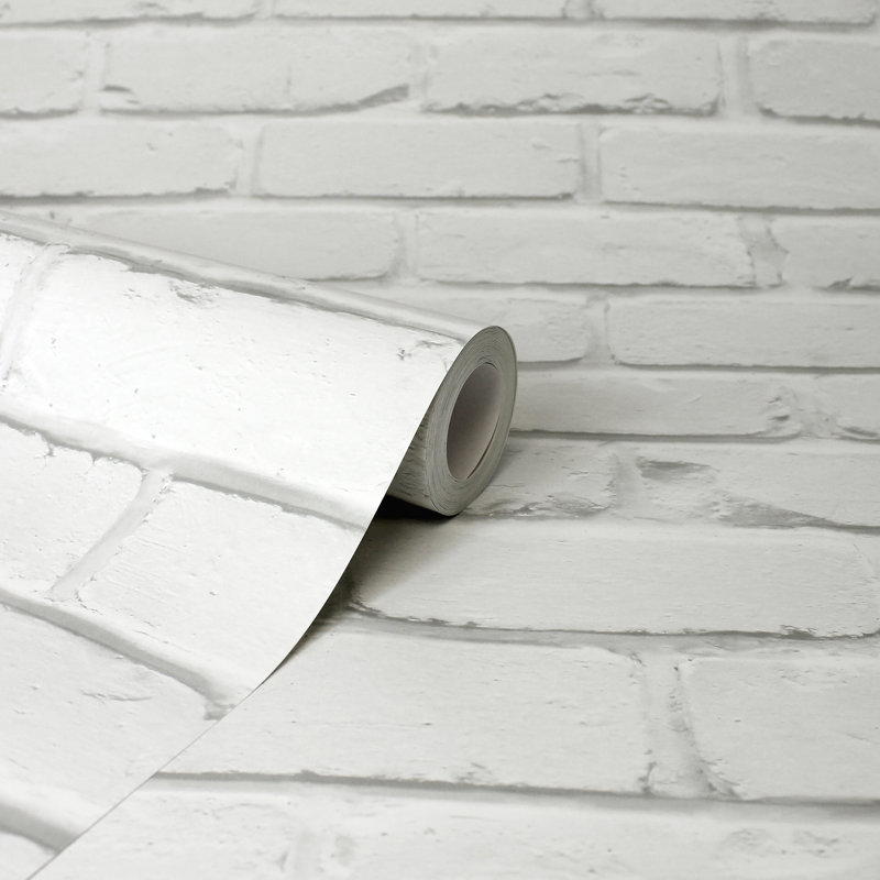 Pungoteague 1.7m x 2.5cm Wallpaper Roll, White