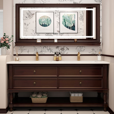 Meuble-lavabo de style américain de luxe rétro
